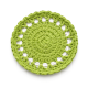 Handmade Cotton Yarn Green Crochet Doily Coaster